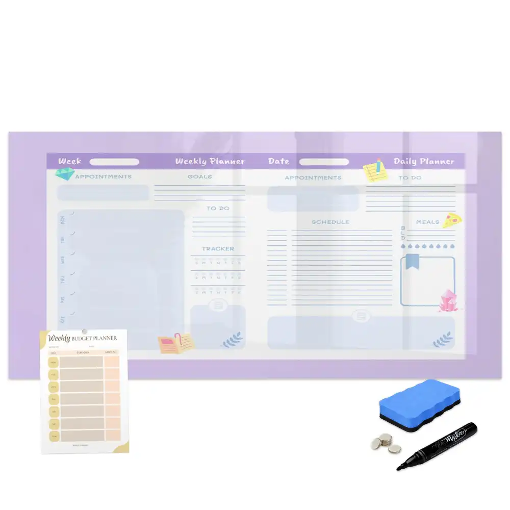 Tablă magnetică pentru magneți cu design calendar anual roz