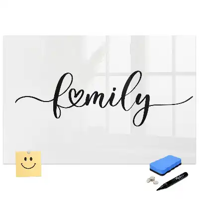 Tablă magnetică pentru scris cu inscripție Casa Familiei