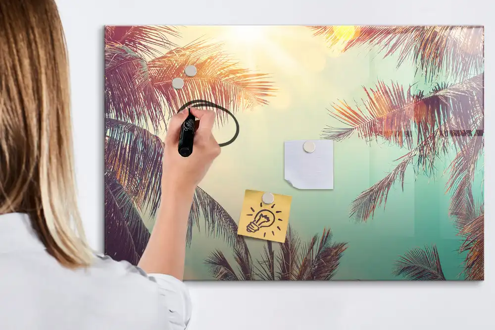 Tablă magnetică de scris cu model tropical