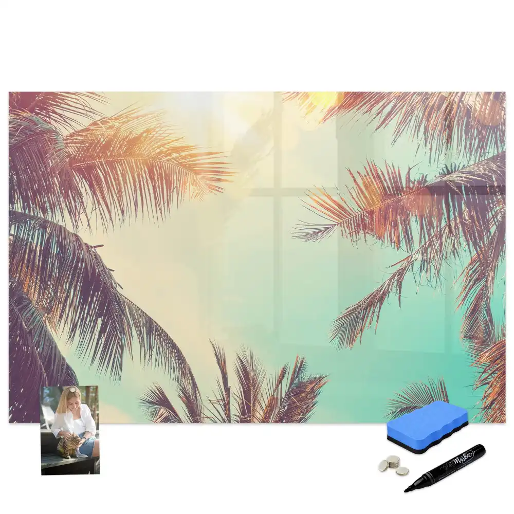 Tablă magnetică de scris cu model tropical