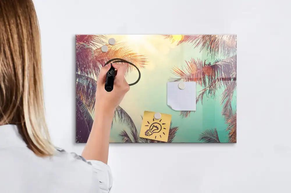 Tablă magnetică de scris cu model tropical