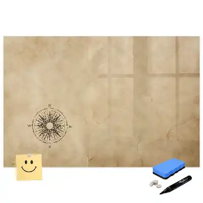 Tablă magnetică pe pânză cu design busolă
