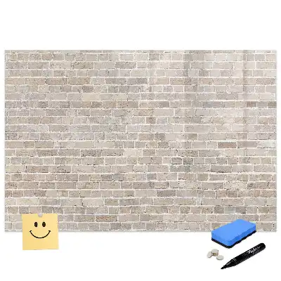 Tablă magnetică pentru scriere cu marker pe fundal de perete din cărămidă