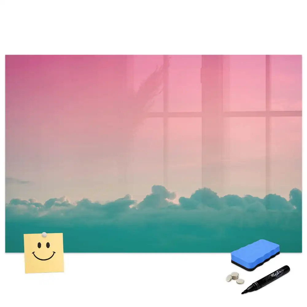 Tablă magnetică cu design gradient în culorile cerului