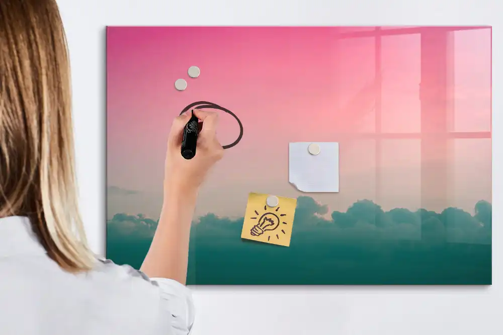 Tablă magnetică cu design gradient în culorile cerului
