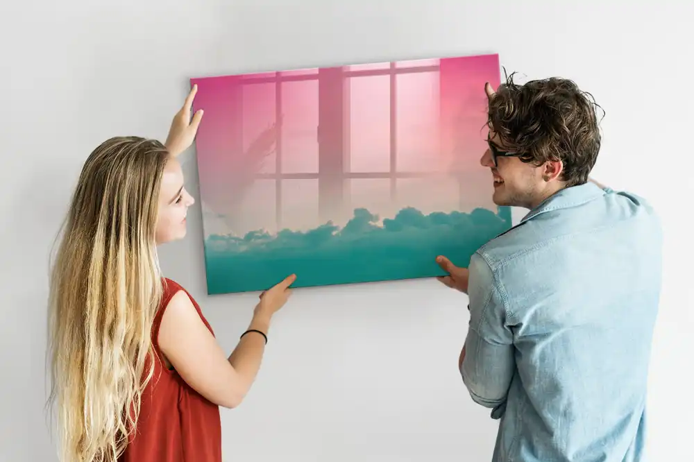 Tablă magnetică cu design gradient în culorile cerului