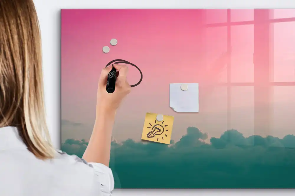 Tablă magnetică cu design gradient în culorile cerului