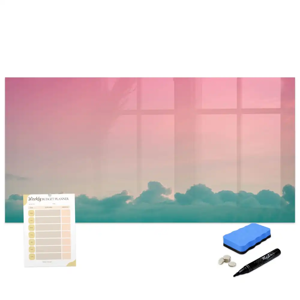 Tablă magnetică cu design gradient în culorile cerului