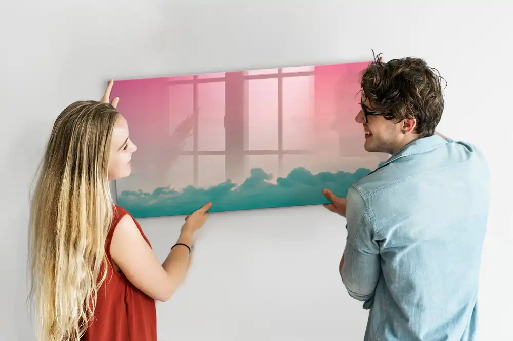 Tablă magnetică cu design gradient în culorile cerului