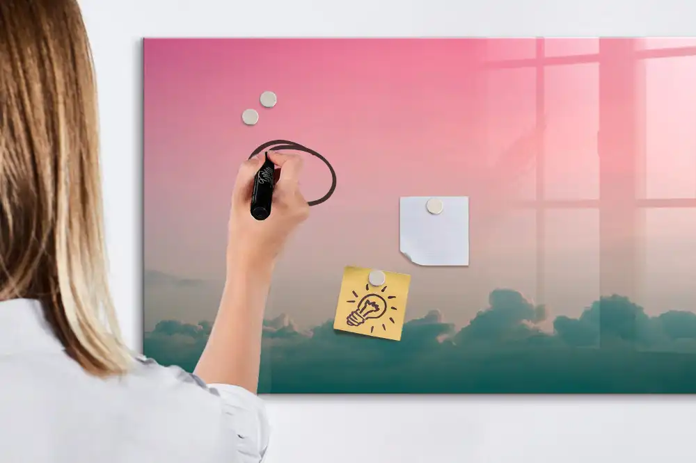 Tablă magnetică cu design gradient în culorile cerului