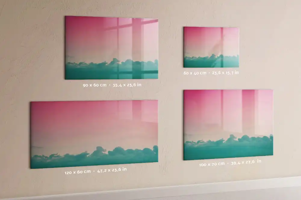 Tablă magnetică cu design gradient în culorile cerului