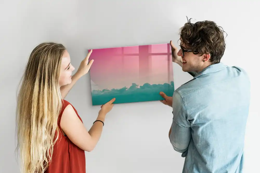 Tablă magnetică cu design gradient în culorile cerului