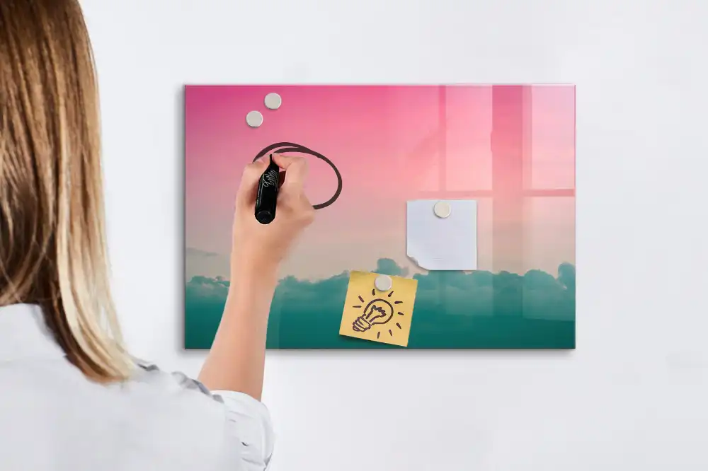 Tablă magnetică cu design gradient în culorile cerului
