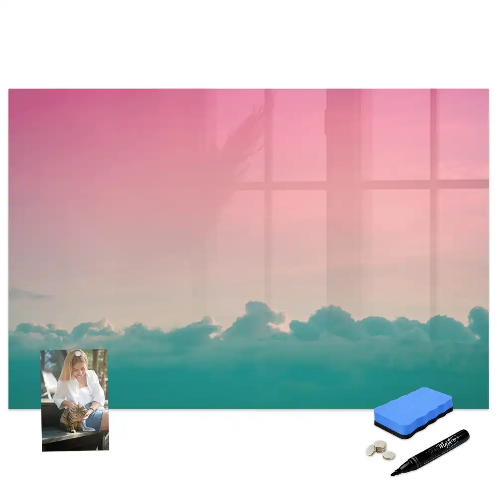 Tablă magnetică cu design gradient în culorile cerului