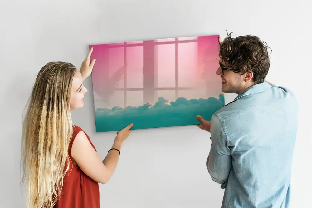 Tablă magnetică cu design gradient în culorile cerului