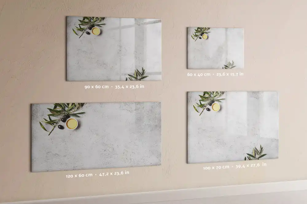 Tablă cu marker și design minimalist cu crenguțe de măslin