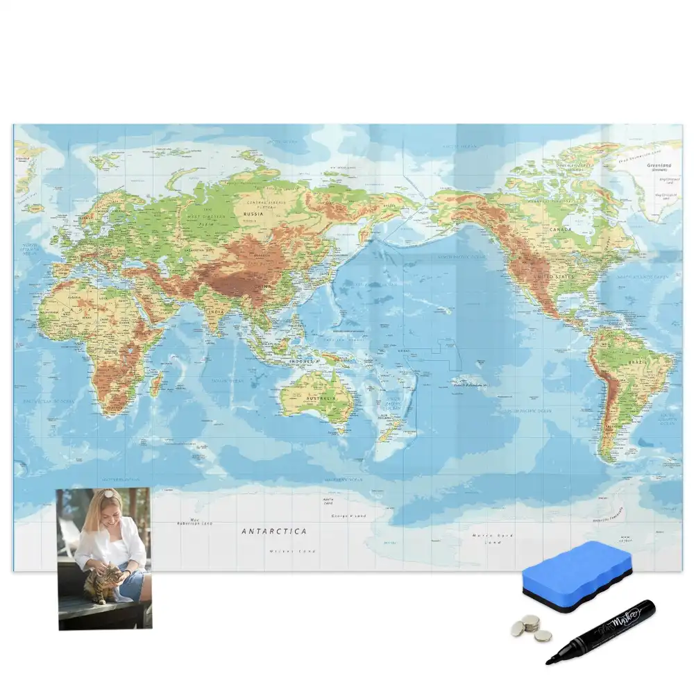 Tablă magnetică cu atlasul fizic al lumii
