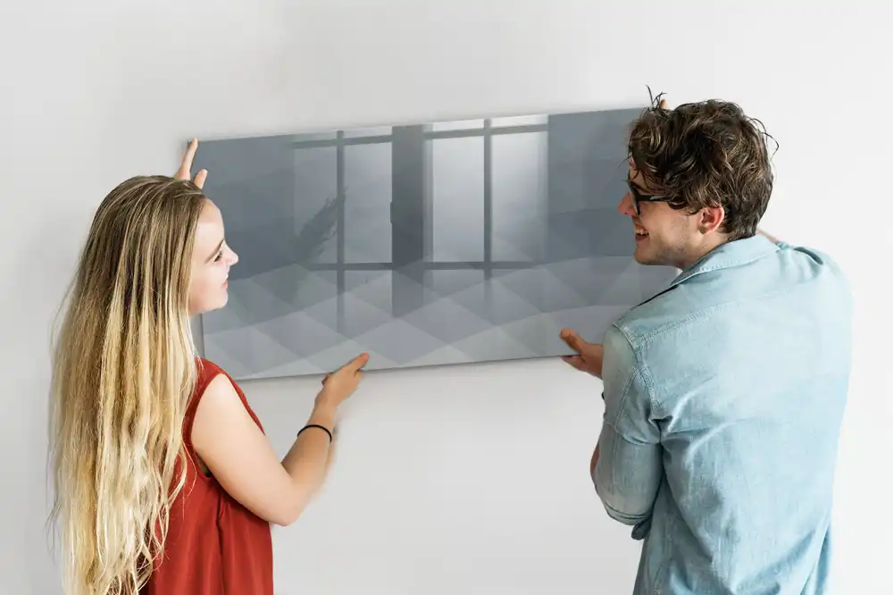 Tablă magnetică cu marker și model abstract ondulat