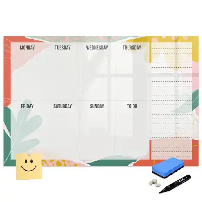 Tablă magnetică săptămânală pentru scris