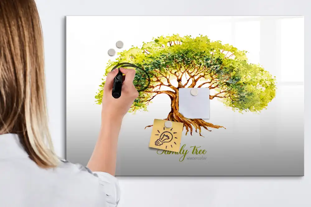 Tablă cu marker pentru arbore genealogic multigenerațional