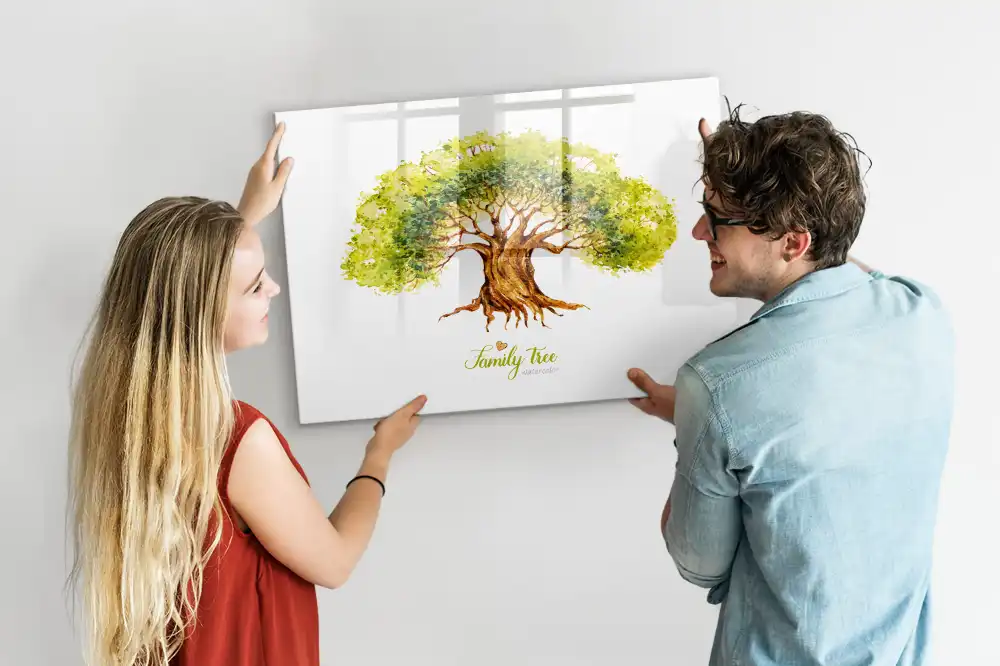 Tablă cu marker pentru arbore genealogic multigenerațional