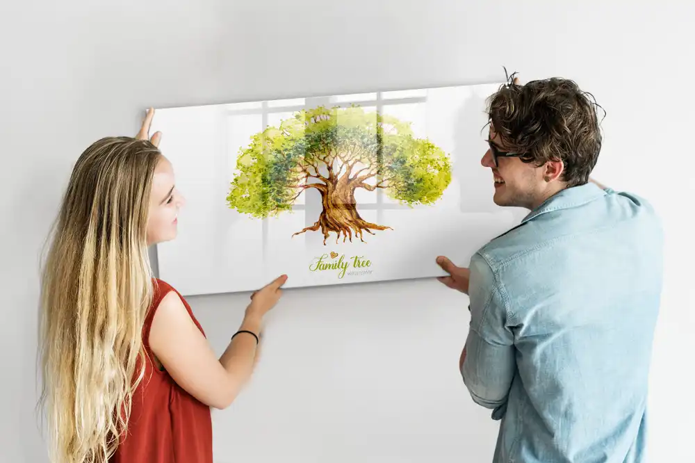 Tablă cu marker pentru arbore genealogic multigenerațional