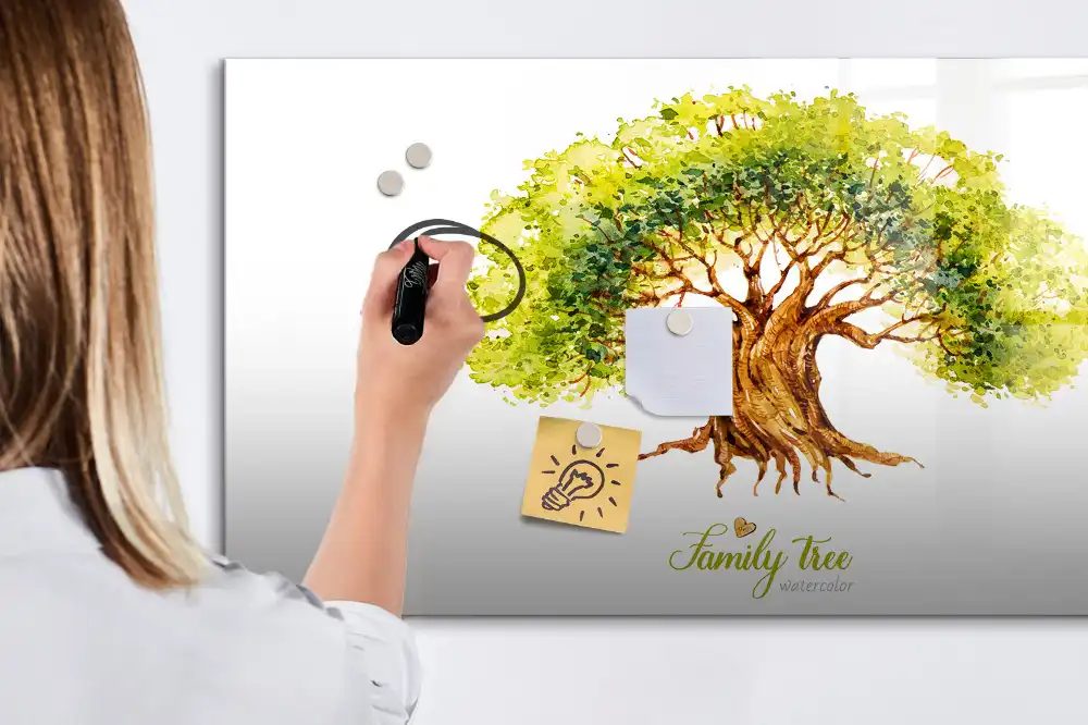 Tablă cu marker pentru arbore genealogic multigenerațional