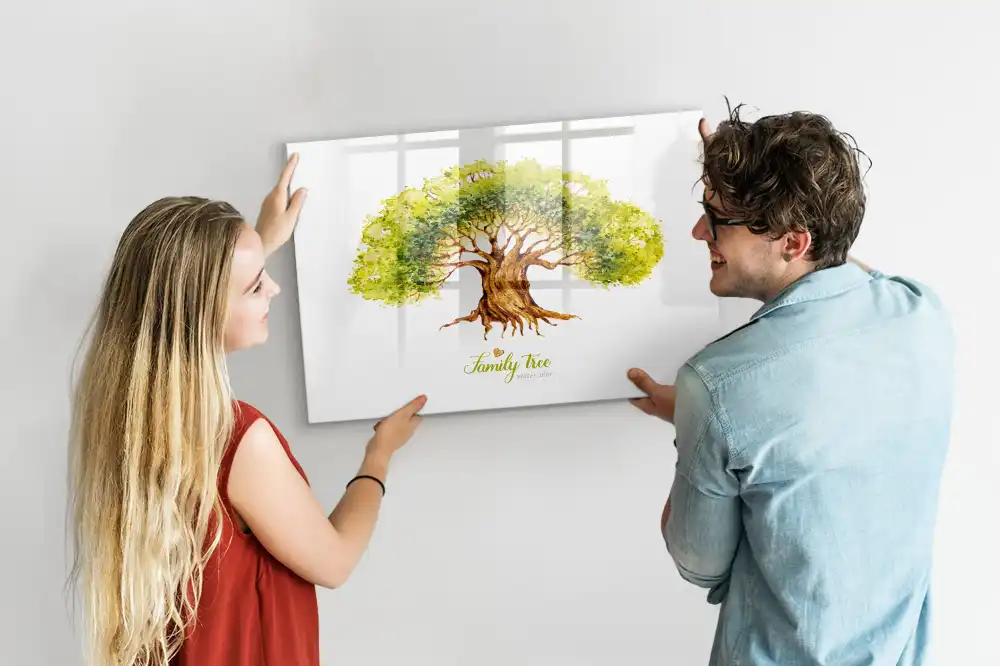 Tablă cu marker pentru arbore genealogic multigenerațional