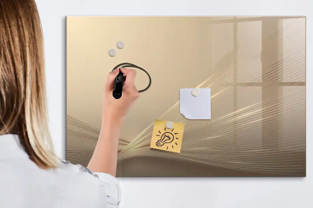 Tablă magnetică cu marker și design abstract halou de lumină
