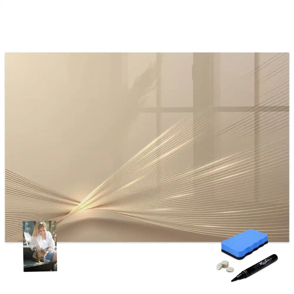 Tablă magnetică cu marker și design abstract halou de lumină