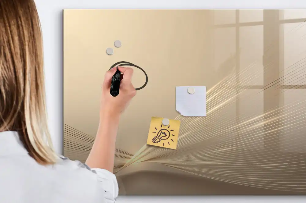 Tablă magnetică cu marker și design abstract halou de lumină