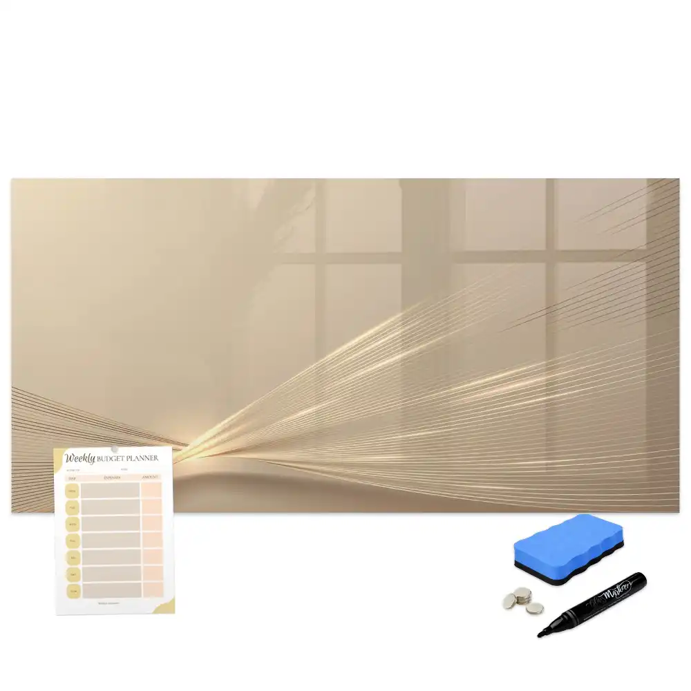 Tablă magnetică cu marker și design abstract halou de lumină