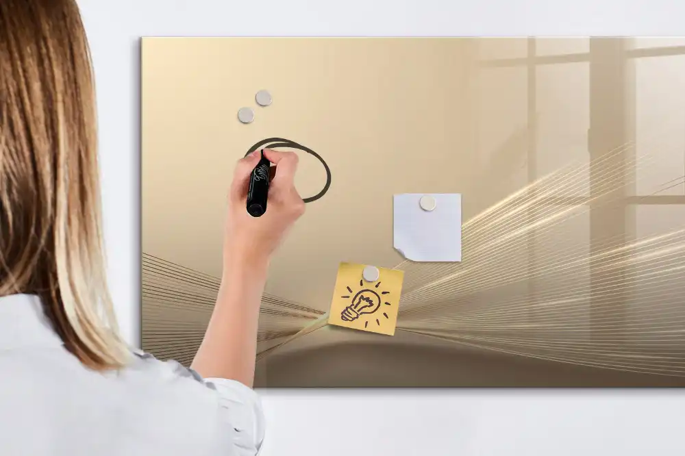 Tablă magnetică cu marker și design abstract halou de lumină