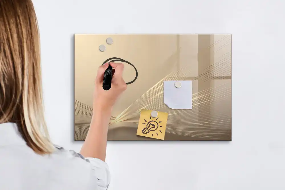Tablă magnetică cu marker și design abstract halou de lumină