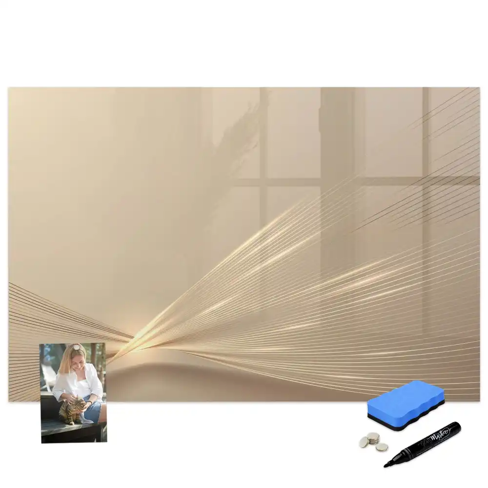 Tablă magnetică cu marker și design abstract halou de lumină