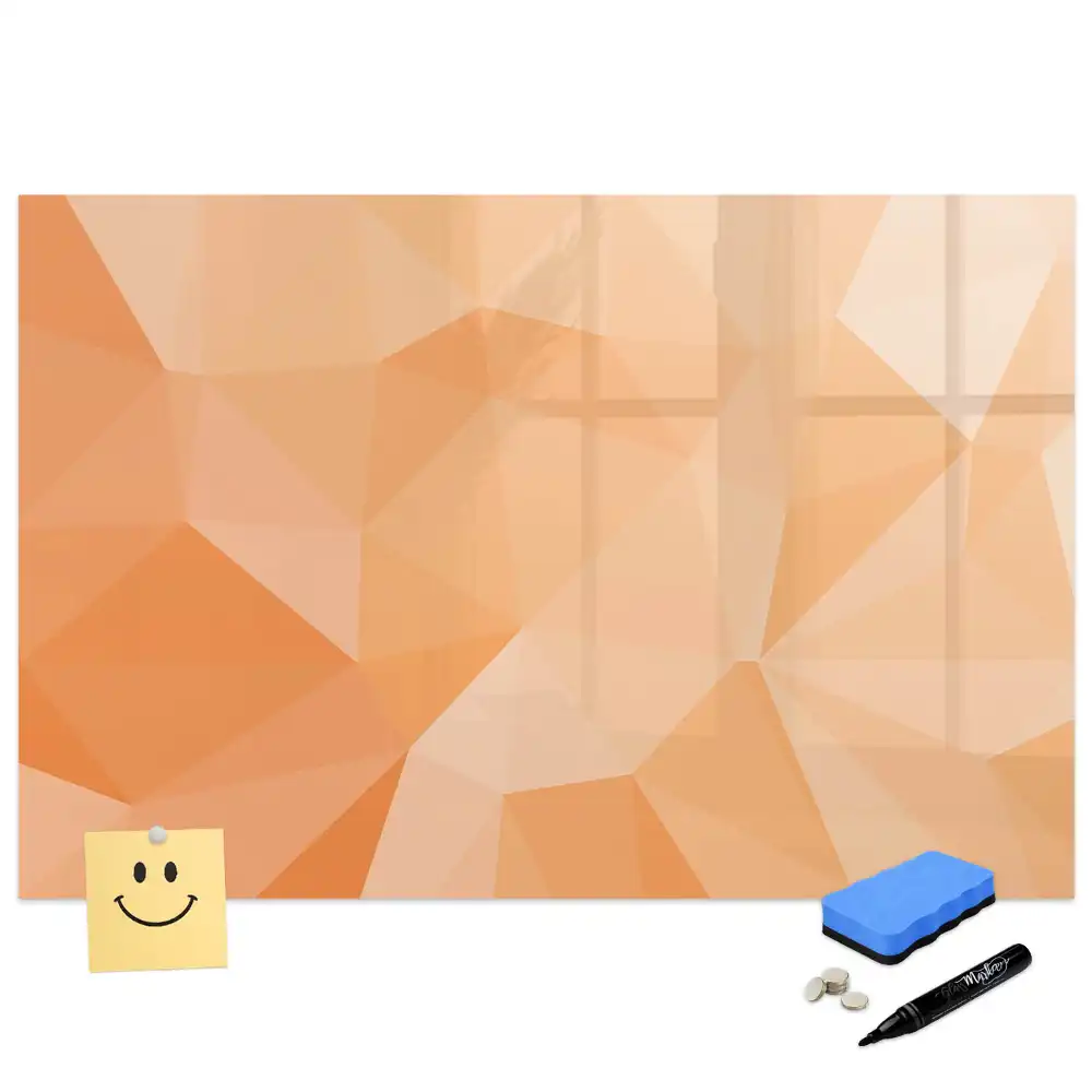 Tablă magnetică cu marker și model cu triunghiuri geometrice abstracte