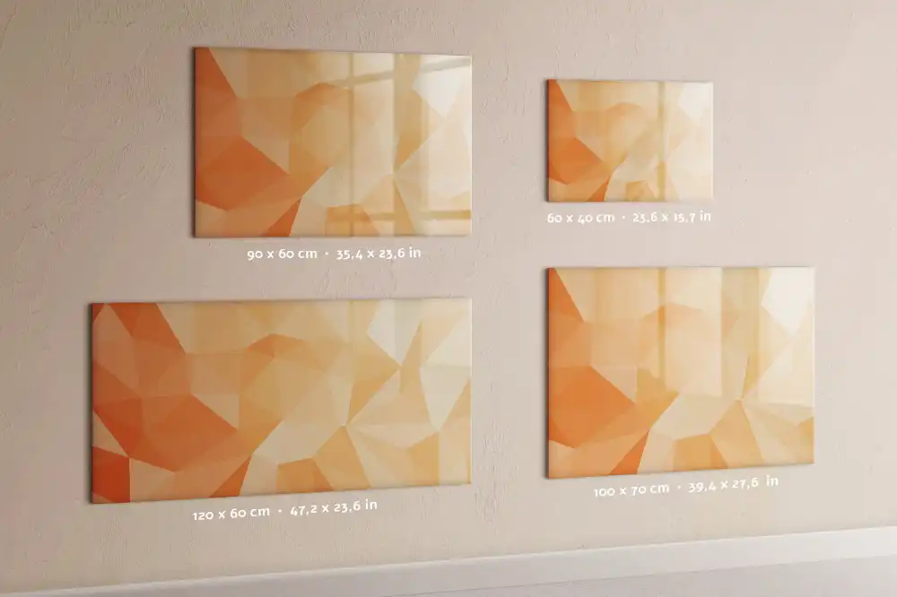 Tablă magnetică cu marker și model cu triunghiuri geometrice abstracte