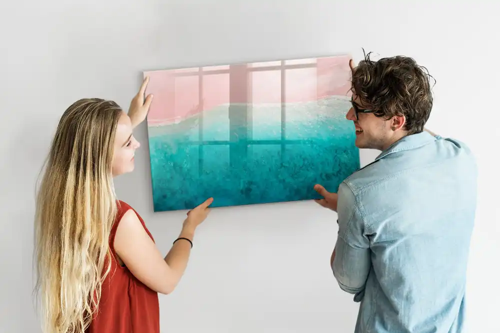 Tablă magnetică cu design coastă și nisip auriu