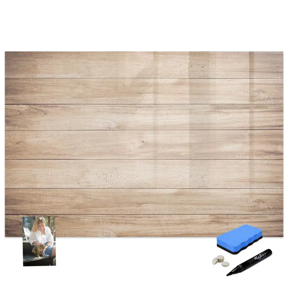 Tablă magnetică pentru scris cu ramă din lemn natural