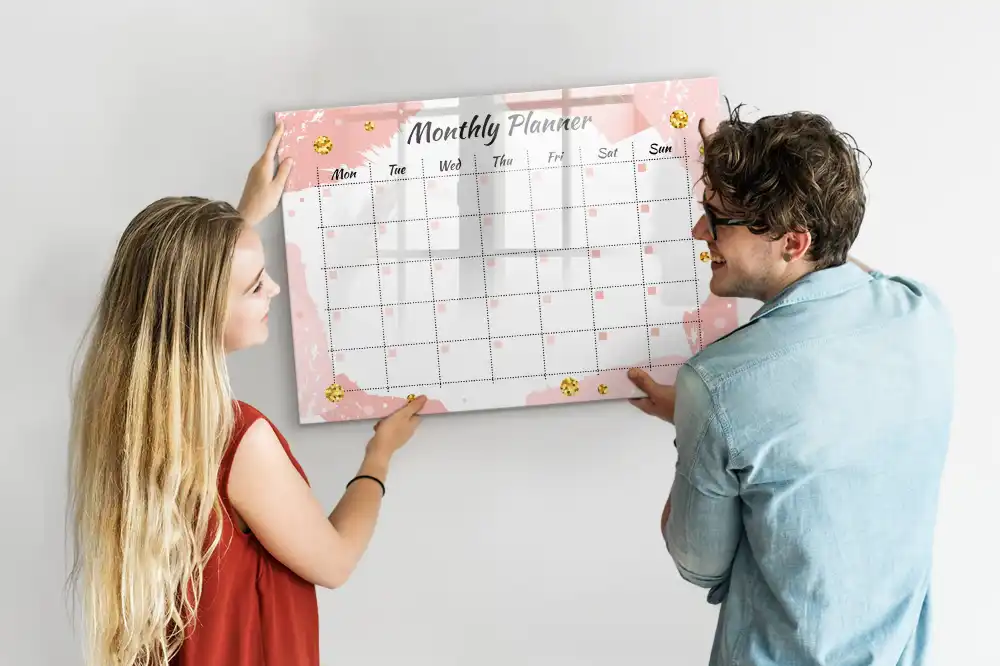Tablă magnetică de scris tip calendar lunar