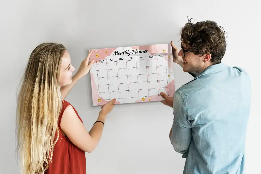 Tablă magnetică de scris tip calendar lunar