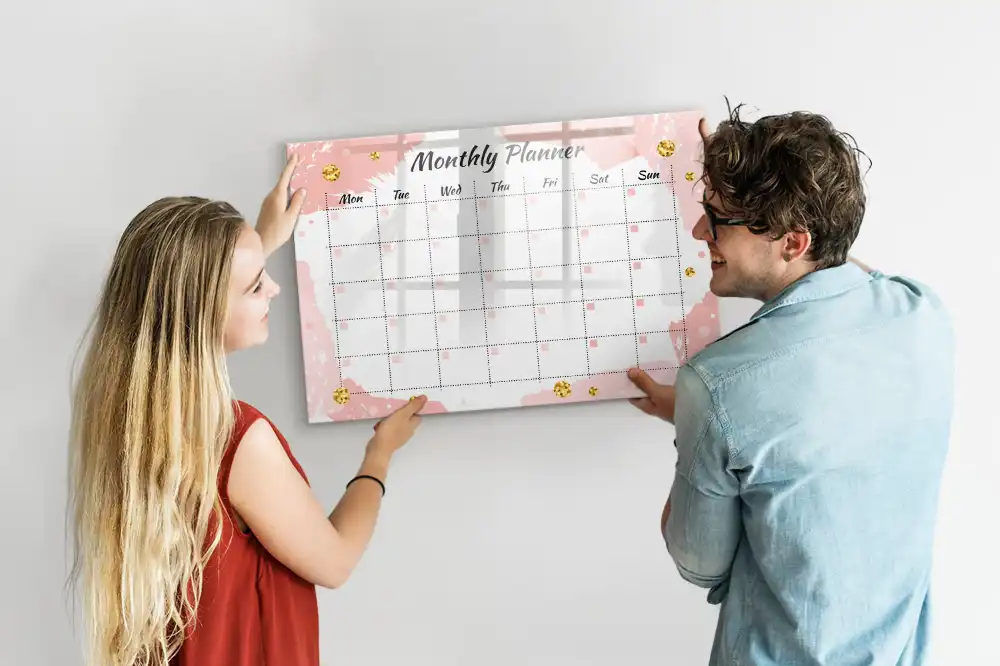 Tablă magnetică de scris tip calendar lunar