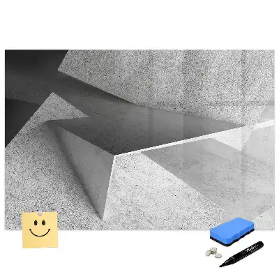 Tablă magnetică de scris cu model abstract de triunghiuri geometrice