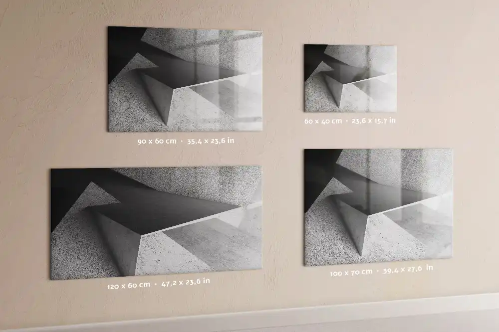 Tablă magnetică de scris cu model abstract de triunghiuri geometrice