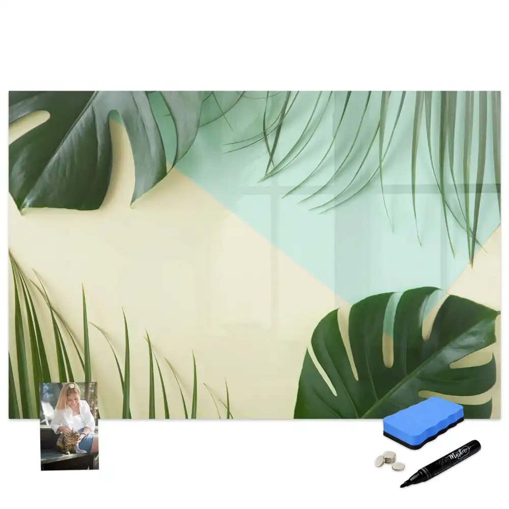 Tablă magnetică verde monstera