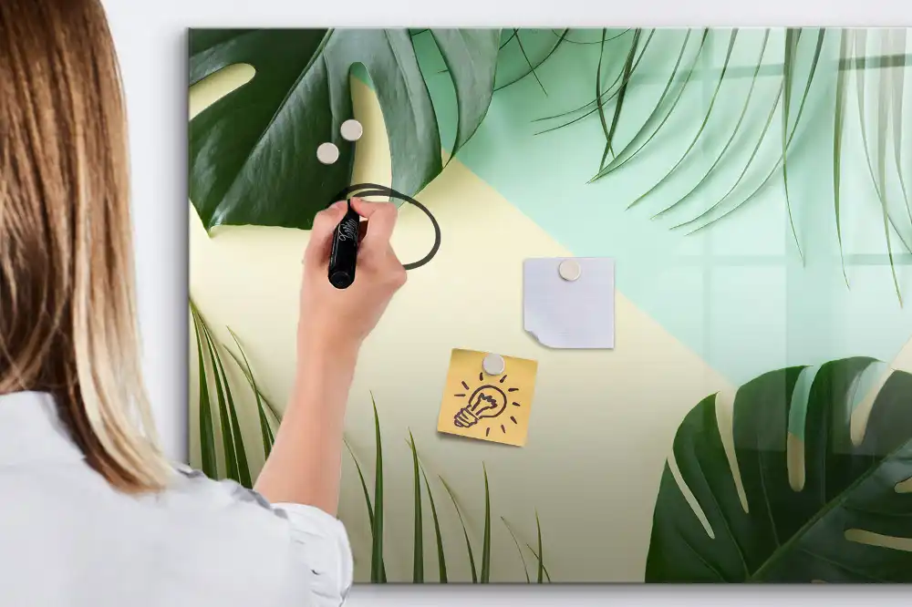 Tablă magnetică verde monstera