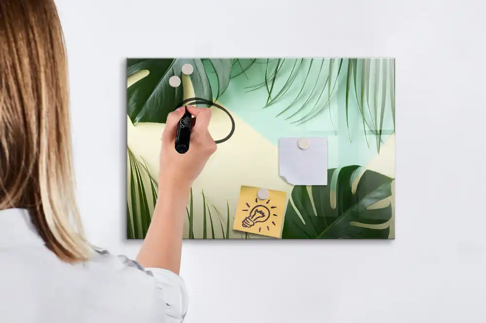 Tablă magnetică verde monstera