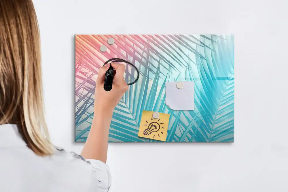 Tablă magnetică cu model palmier exotic în soare