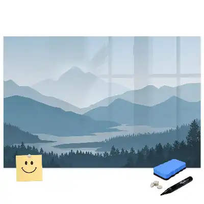 Tablă magnetică cu peisaj montan pentru markere