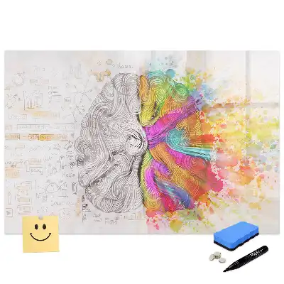 Tablă cu marker reprezentând creierul în abordare abstractă